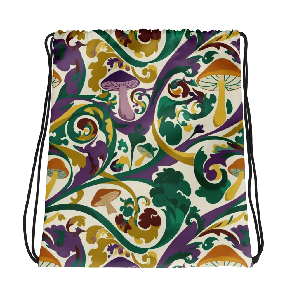 Mushroom Rococo on Drawstring Bag — Photo