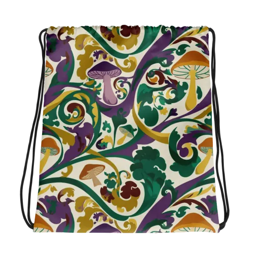 Mushroom Rococo on a Drawstring Bag