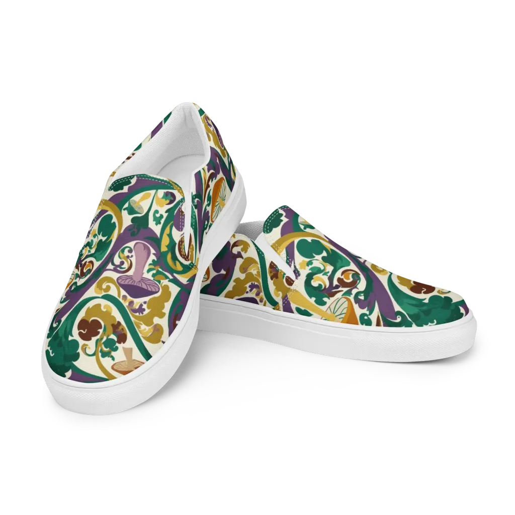 Mushroom Rococo on Women's Slip-On Canvas Shoes — Left Front