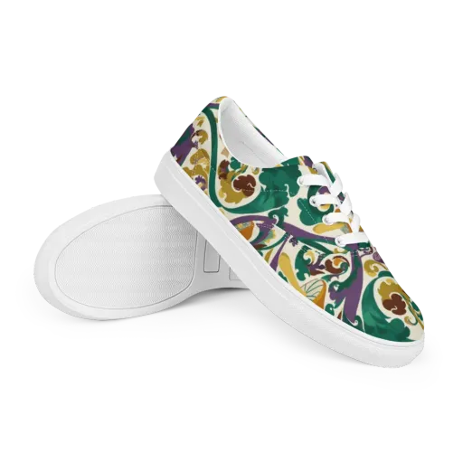 Mushroom Rococo on a Men's Lace-Up Canvas Shoes