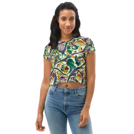 Mushroom Rococo on a Crop Tee