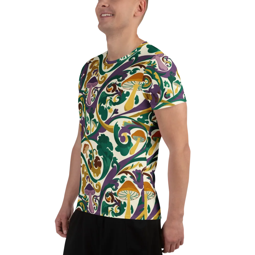 Mushroom Rococo on Men's Athletic T-Shirt — Left