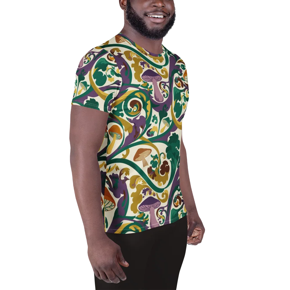 Mushroom Rococo on Men's Athletic T-Shirt — Right