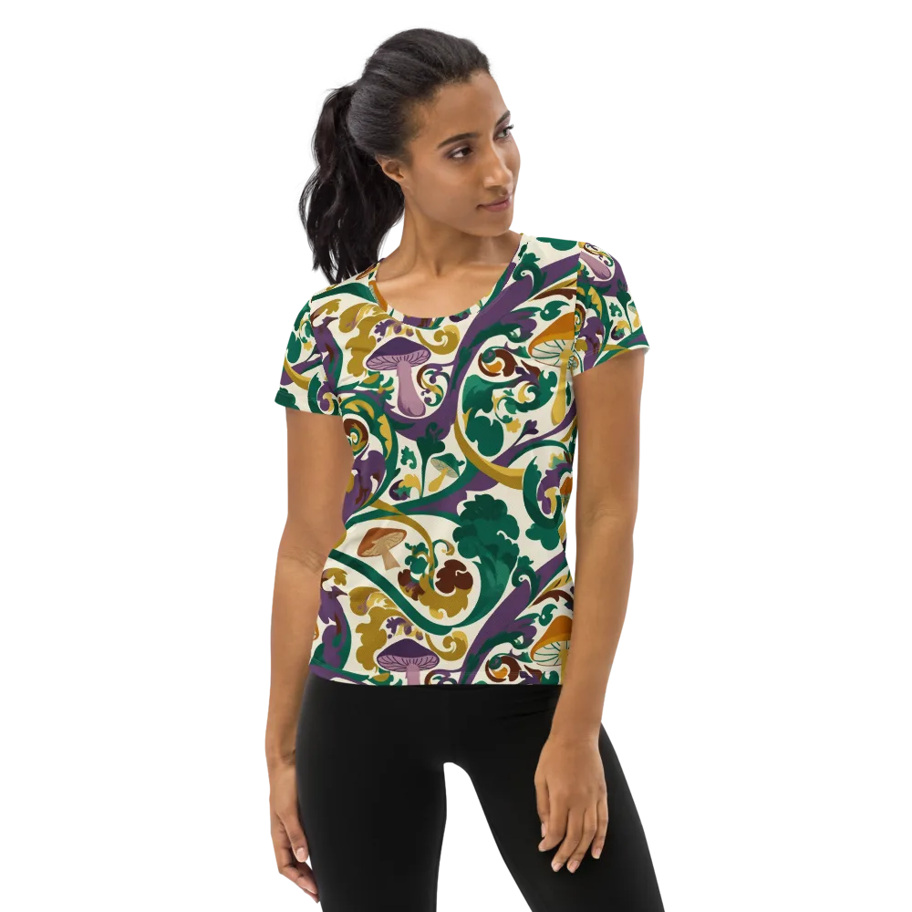 Mushroom Rococo on Women's Athletic T-Shirt — Front