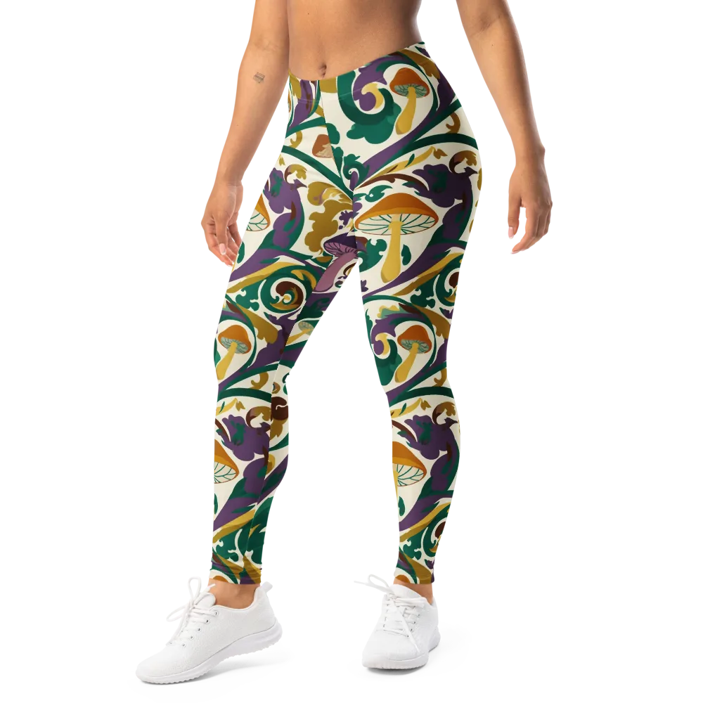 Mushroom Rococo on Leggings — Left Front