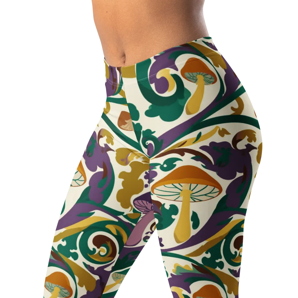 Mushroom Rococo on Leggings — Left Front