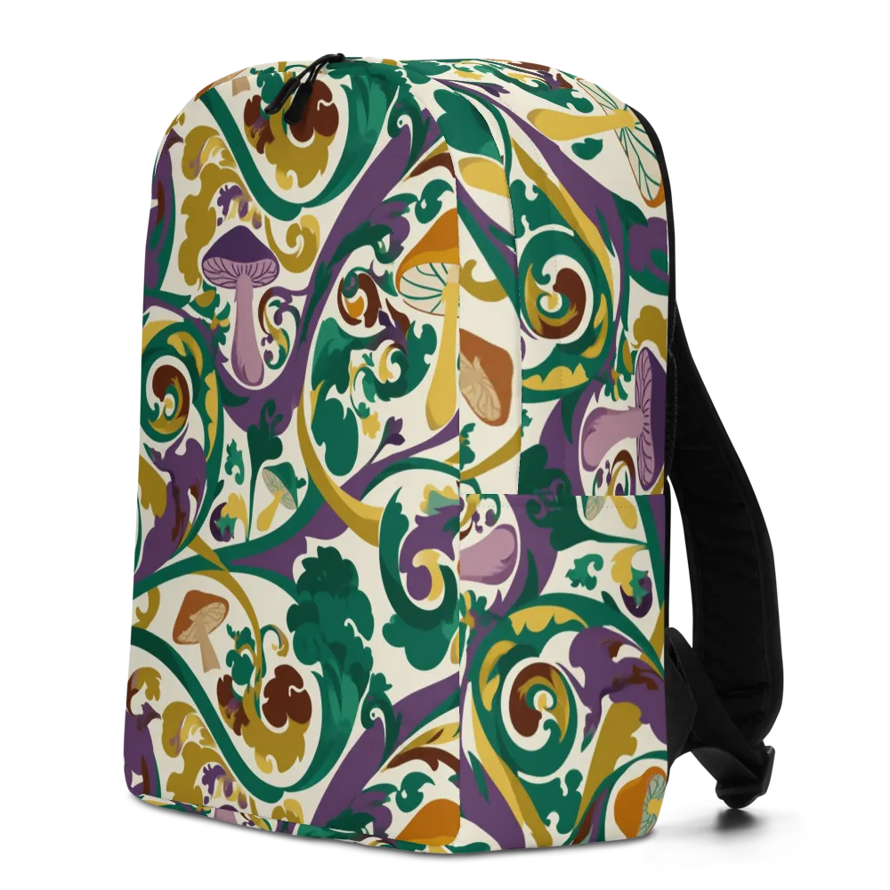 Mushroom Rococo on Minimalist Backpack — Left