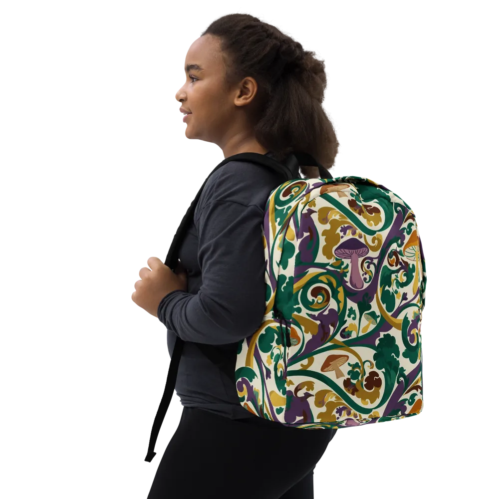 Mushroom Rococo on Minimalist Backpack — Right Front