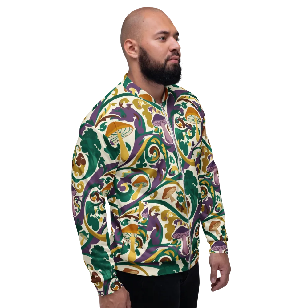 Mushroom Rococo on Bomber Jacket — Right
