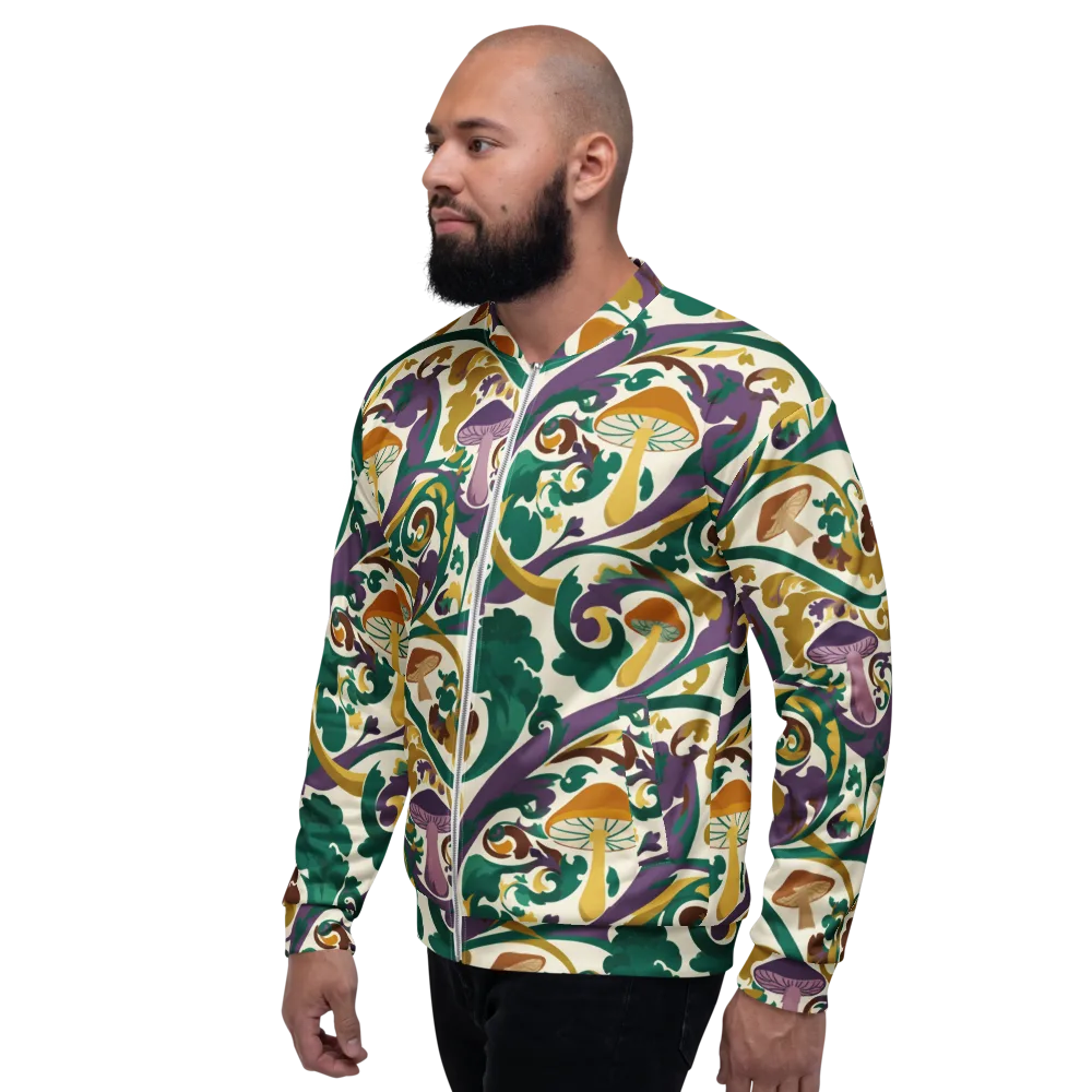 Mushroom Rococo on Bomber Jacket — Left