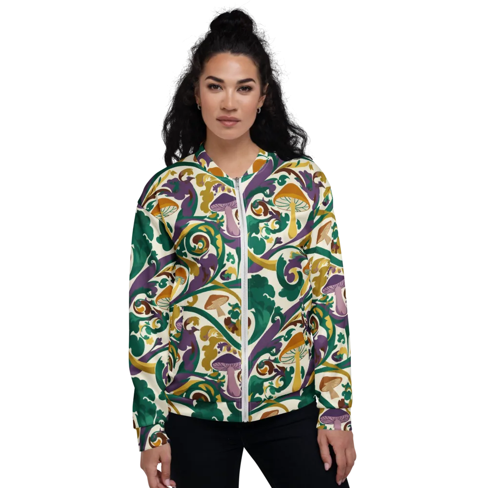 Mushroom Rococo on Bomber Jacket — Front