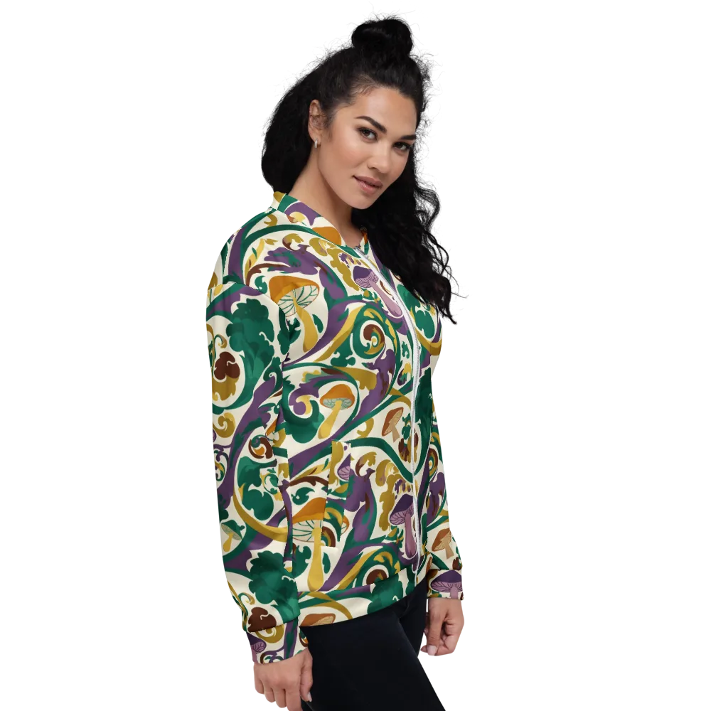 Mushroom Rococo on Bomber Jacket — Right