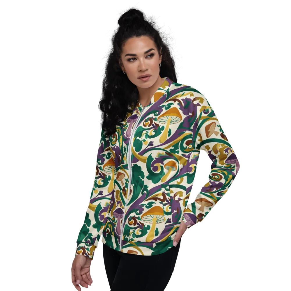 Mushroom Rococo on Bomber Jacket — Left