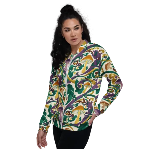Mushroom Rococo on a Bomber Jacket
