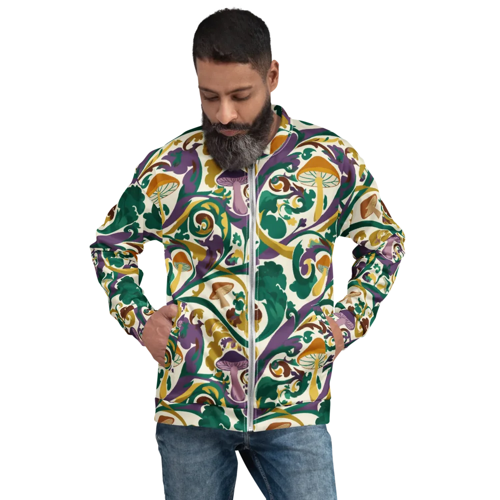 Mushroom Rococo on Bomber Jacket — Front