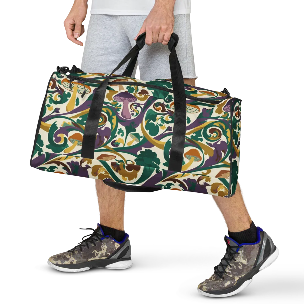 Mushroom Rococo on Duffle Bag — Front