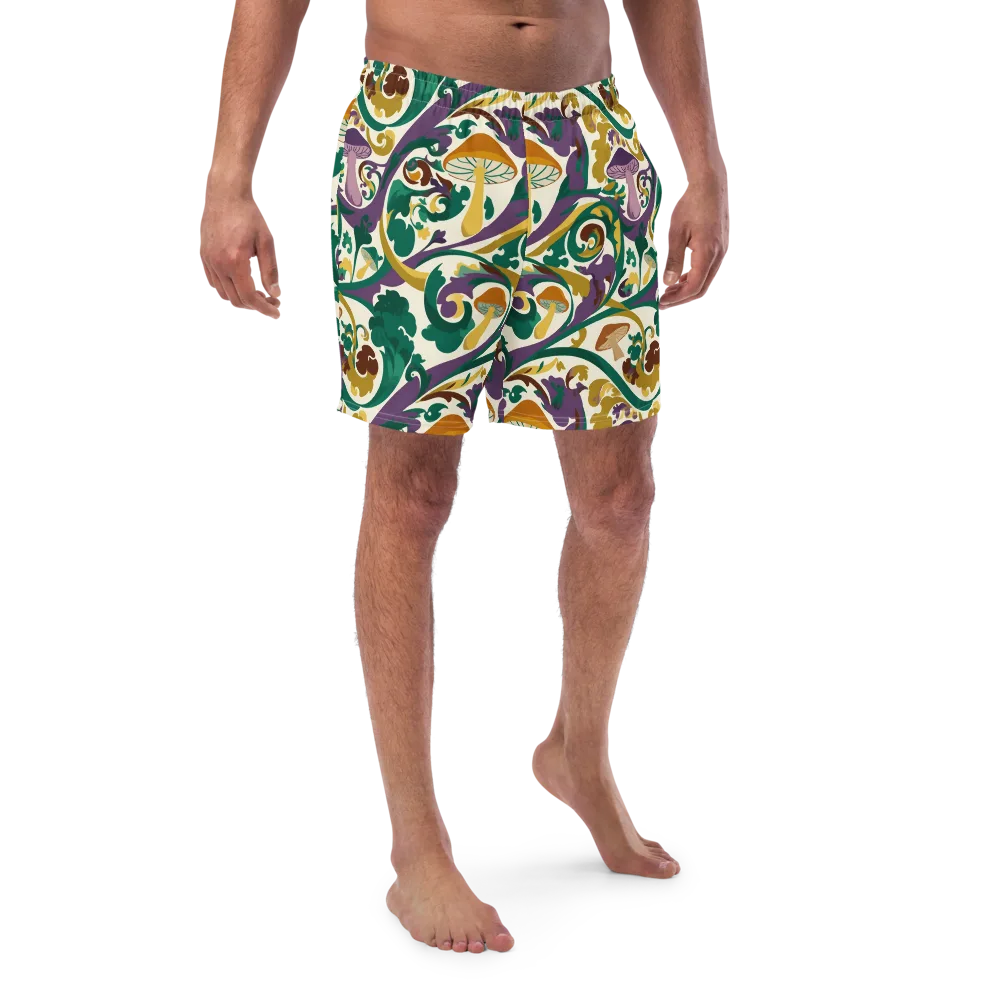 Mushroom Rococo on Swim Trunks — Front