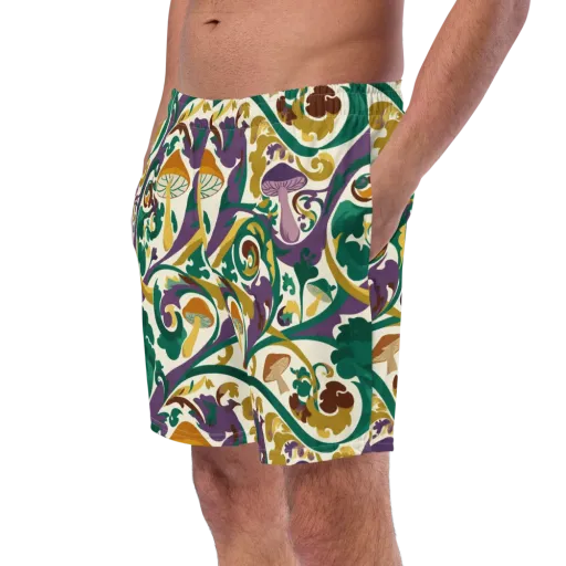 Mushroom Rococo on a Swim Trunks