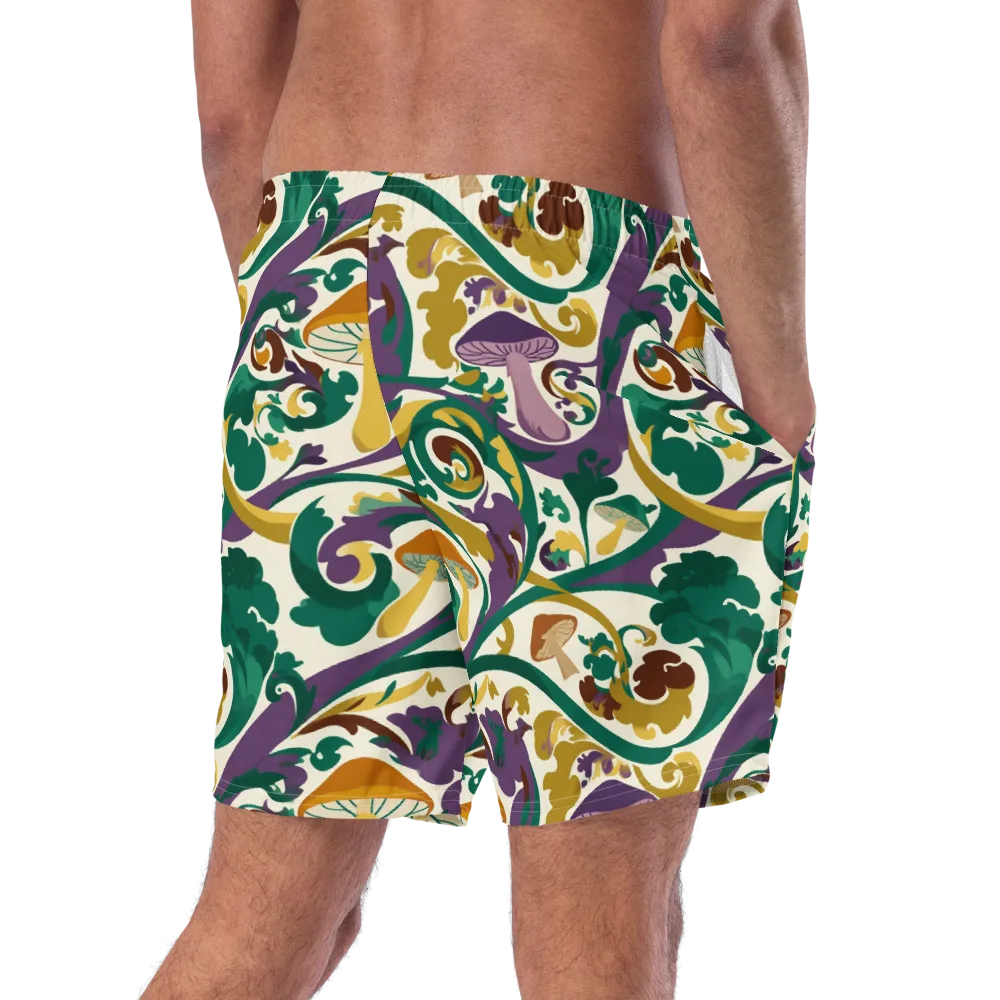 Mushroom Rococo on Swim Trunks — Right Back
