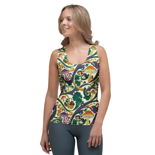 Mushroom Rococo on a Women's Tank Top