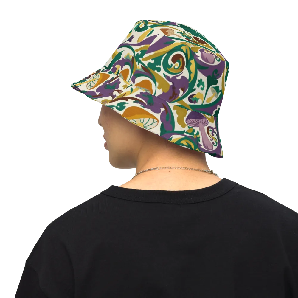 Mushroom Rococo on Reversible Bucket Hat — Back Inside