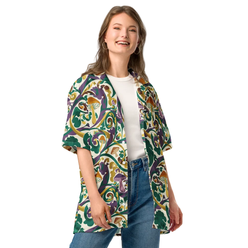 Mushroom Rococo on Button Shirt — Front