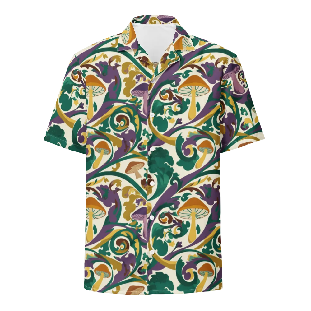 Mushroom Rococo on Button Shirt — Front