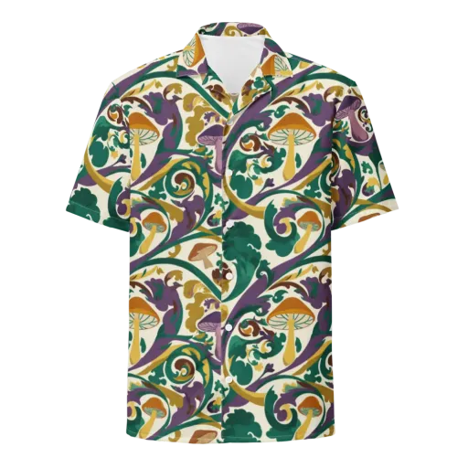 Mushroom Rococo on a Button Shirt