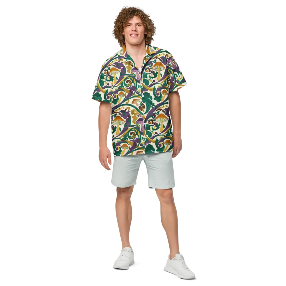 Mushroom Rococo on Button Shirt — Front