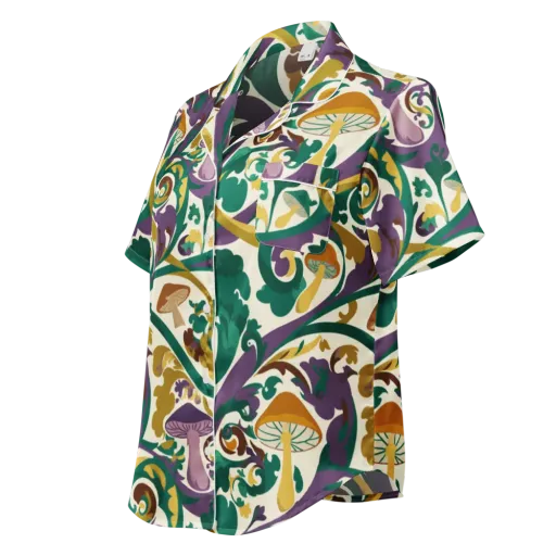 Mushroom Rococo on a Women's Short Sleeve Pajama Top