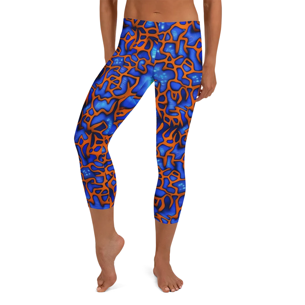 Deep-sea Lattice on Capri Leggings — Front