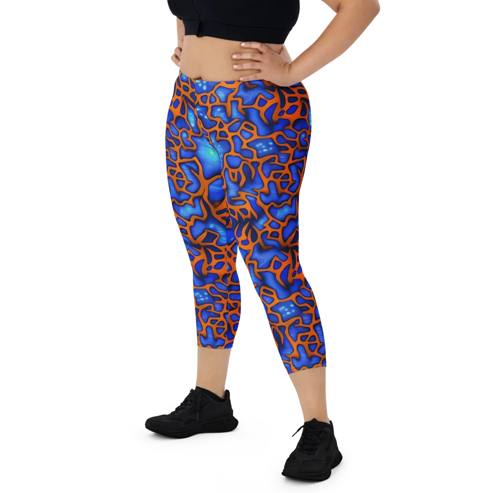 Deep-sea Lattice on Capri Leggings — Front