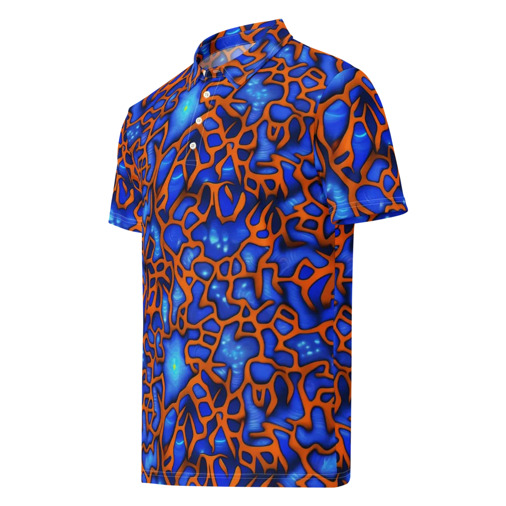 Deep-sea Lattice on Men's Slim Fit Polo Shirt — Left Front