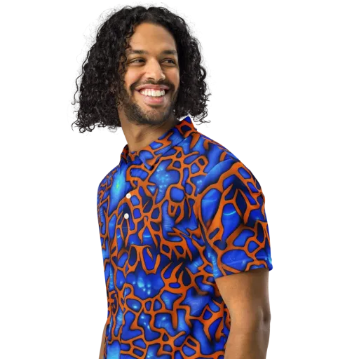 Deep-sea Lattice on a Men's Slim Fit Polo Shirt
