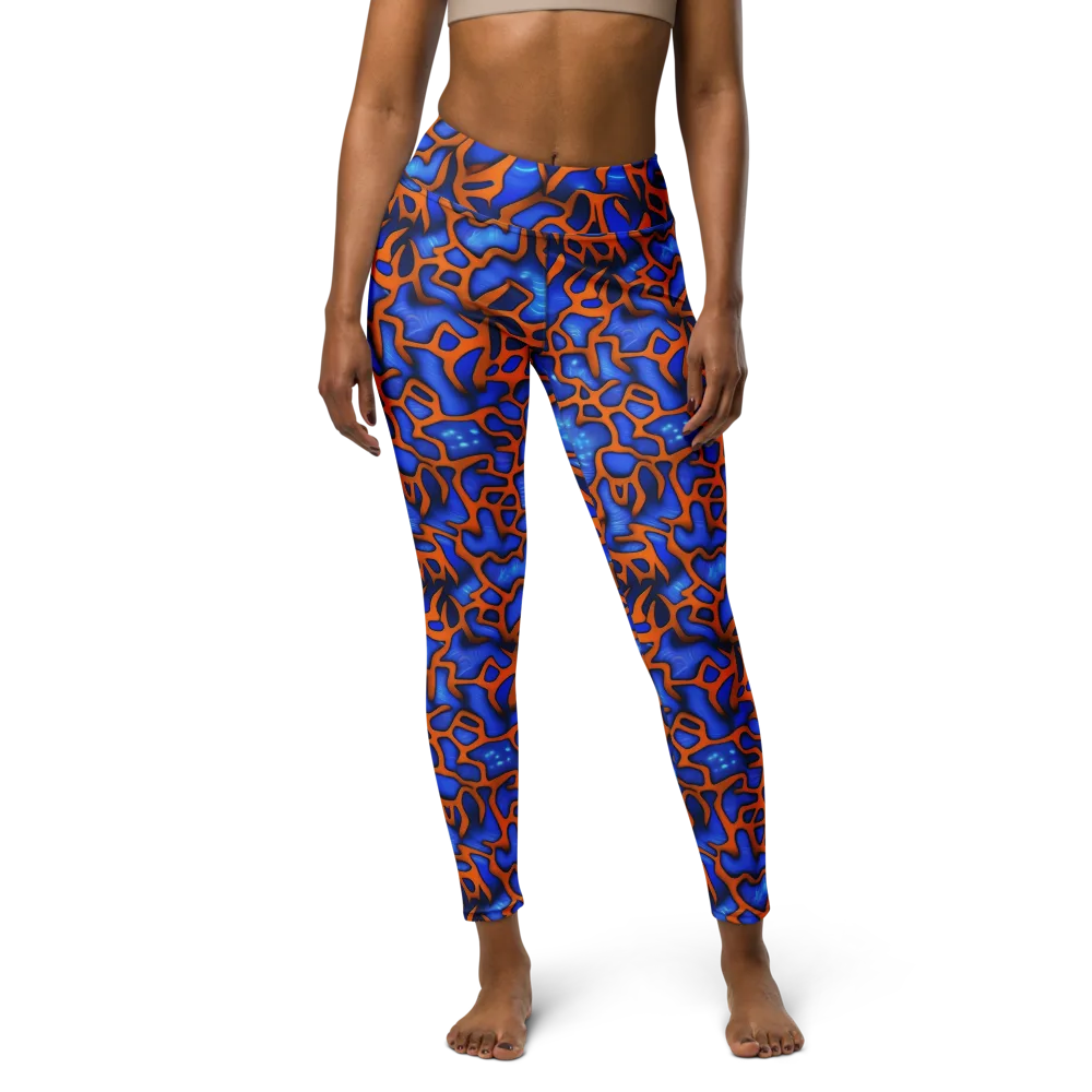 Deep-sea Lattice on Yoga Leggings — Front