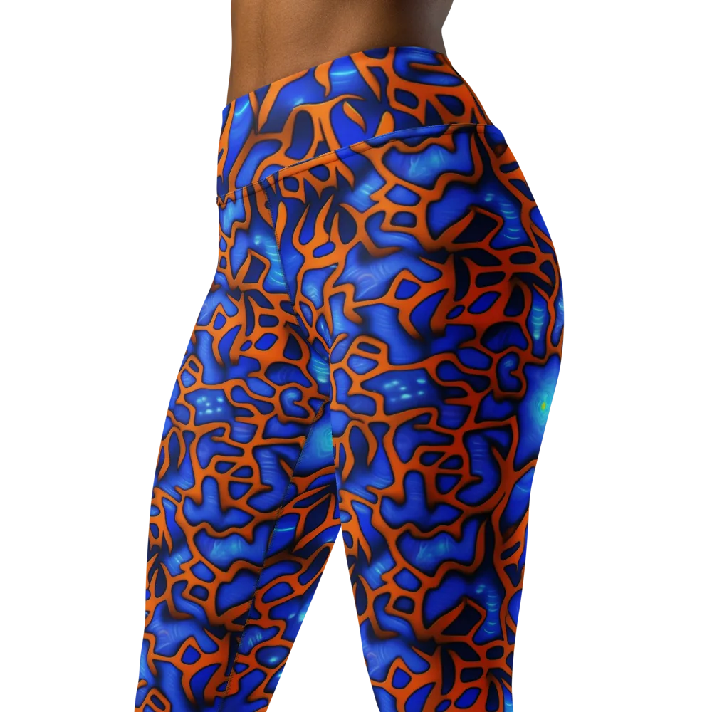 Deep-sea Lattice on Yoga Leggings — Left Front