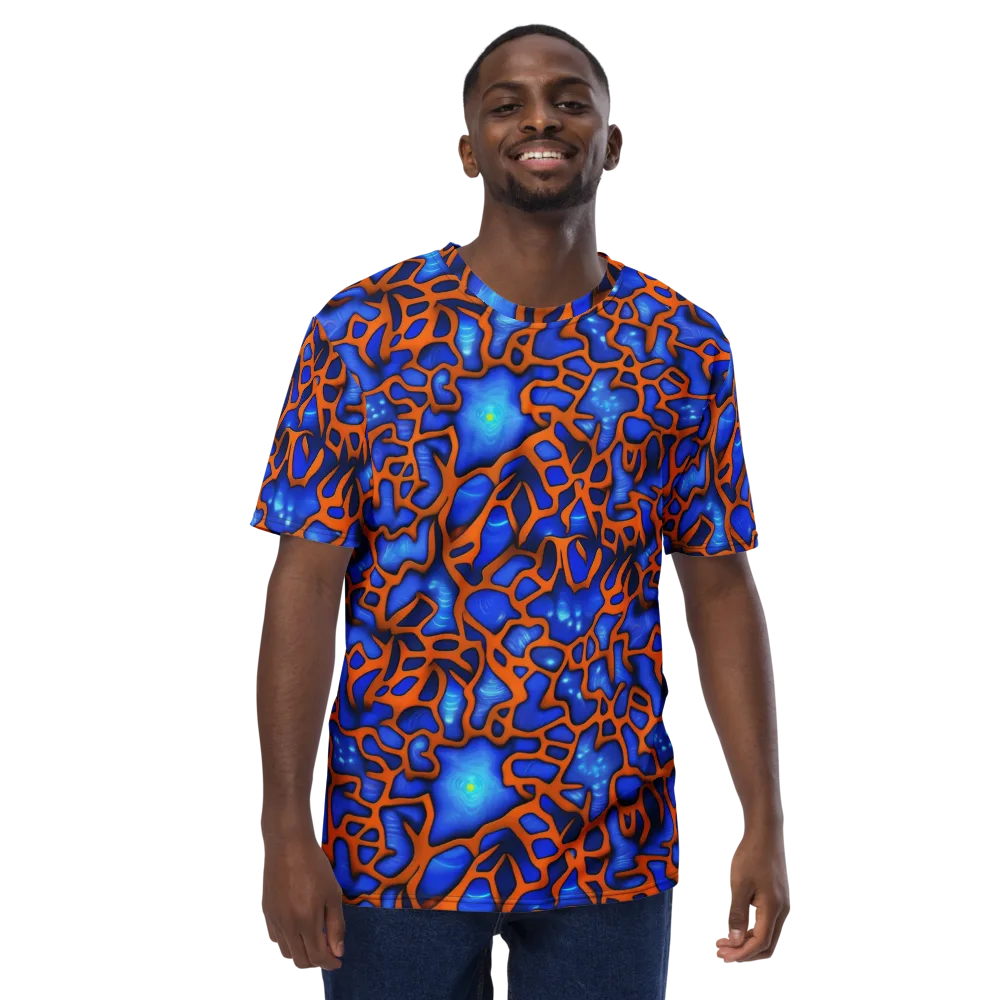 Deep-sea Lattice on Men's Crew Neck T-Shirt — Front