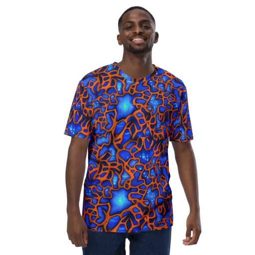 Deep-sea Lattice on a Men's Crew Neck T-Shirt