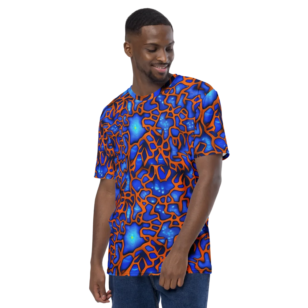 Deep-sea Lattice on Men's Crew Neck T-Shirt — Left