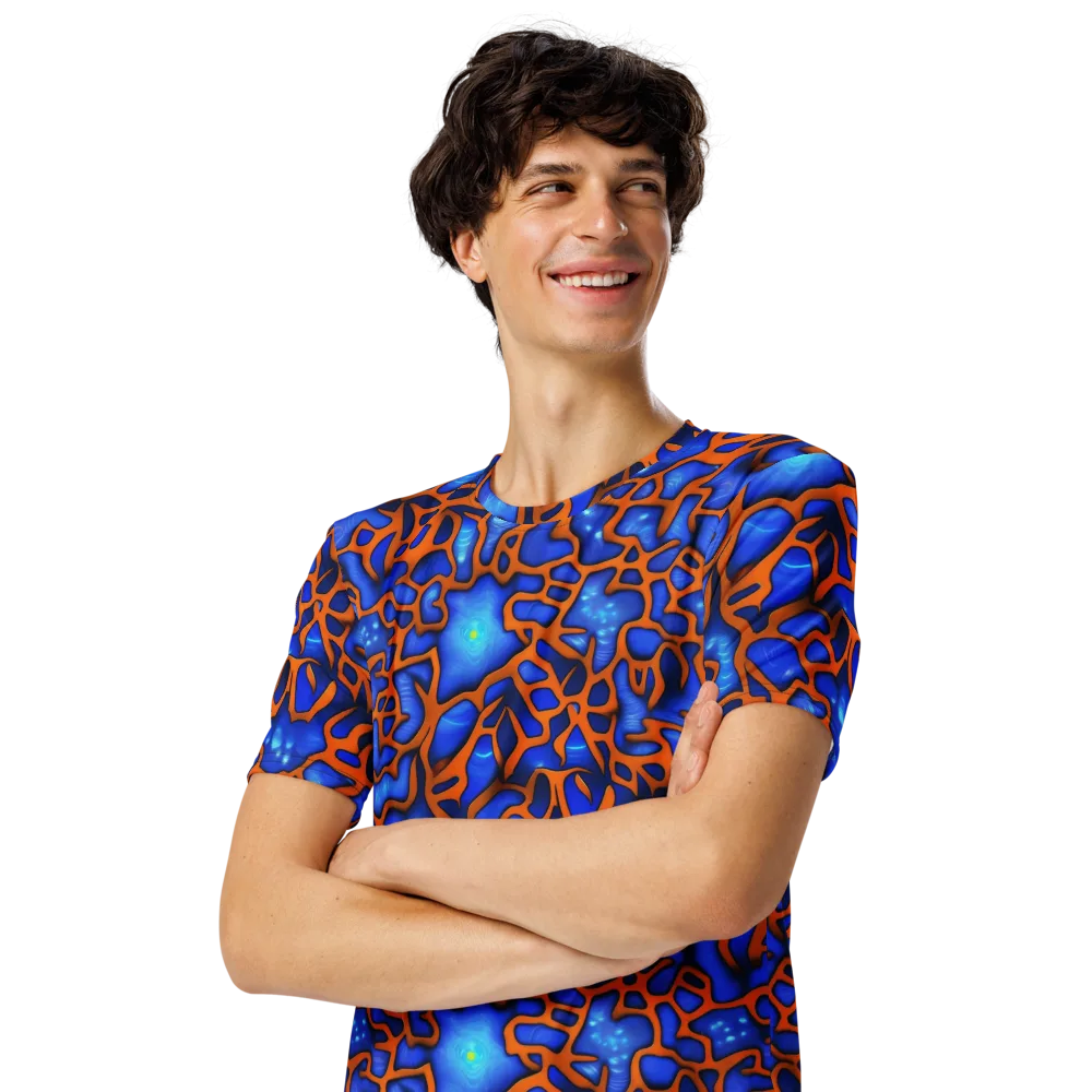 Deep-sea Lattice on Men's Crew Neck T-Shirt — Left Front