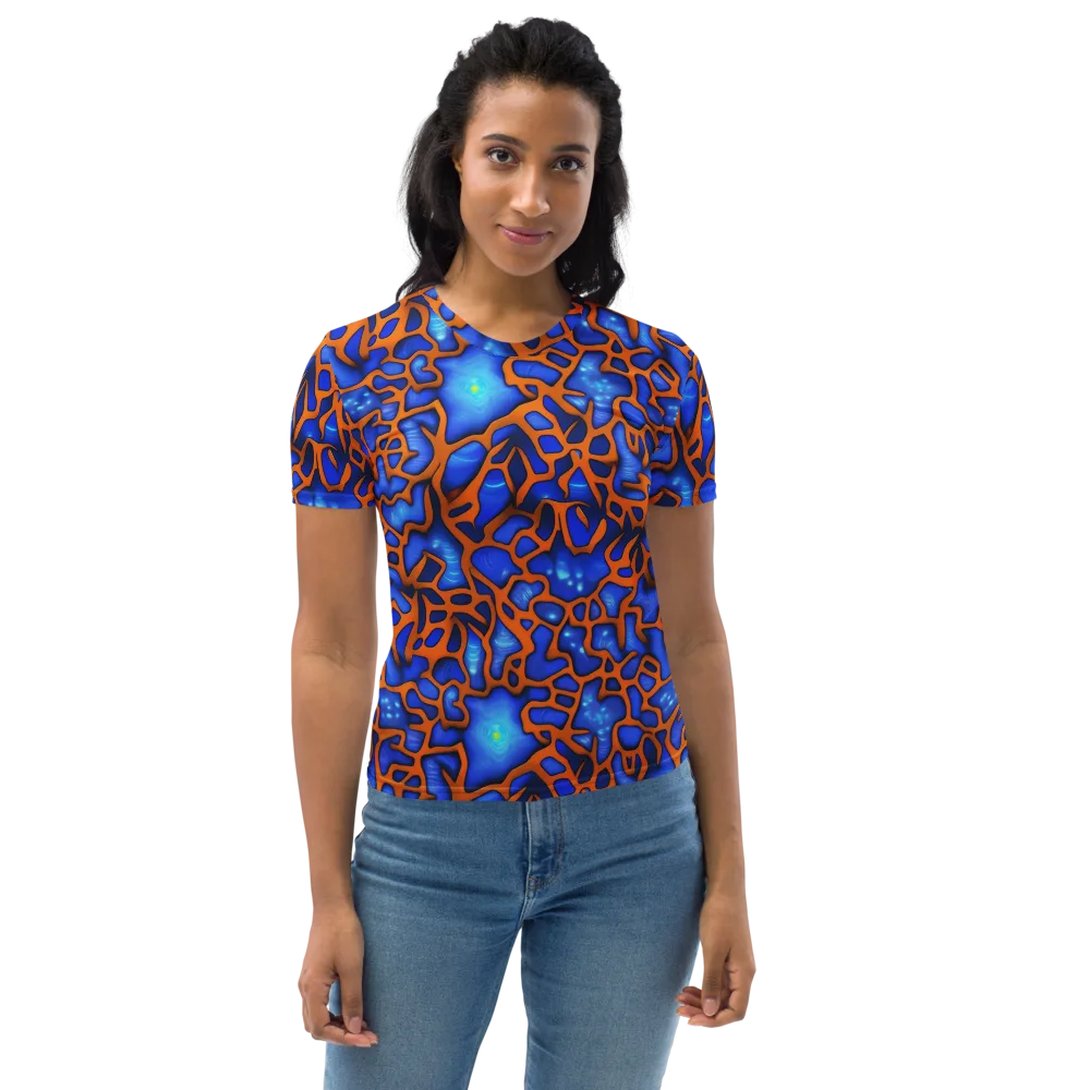 Deep-sea Lattice on Women's Crew Neck T-Shirt — Front