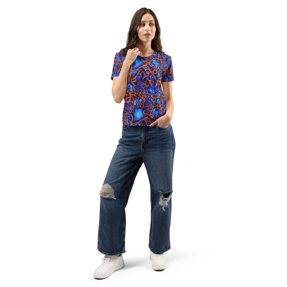 Deep-sea Lattice on Women's Crew Neck T-Shirt — Front