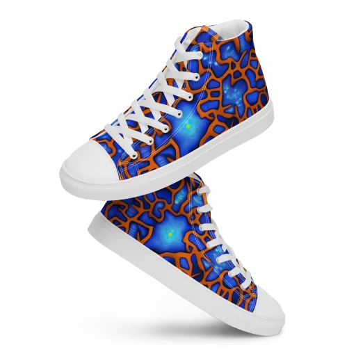 Deep-sea Lattice on a Women's High Top Canvas Shoes