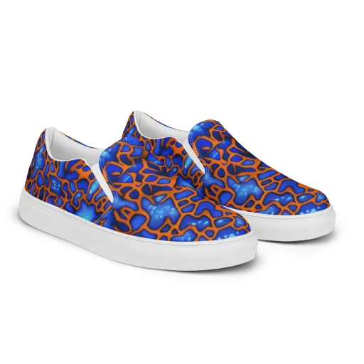 Deep-sea Lattice on a Men's Slip-On Canvas Shoes
