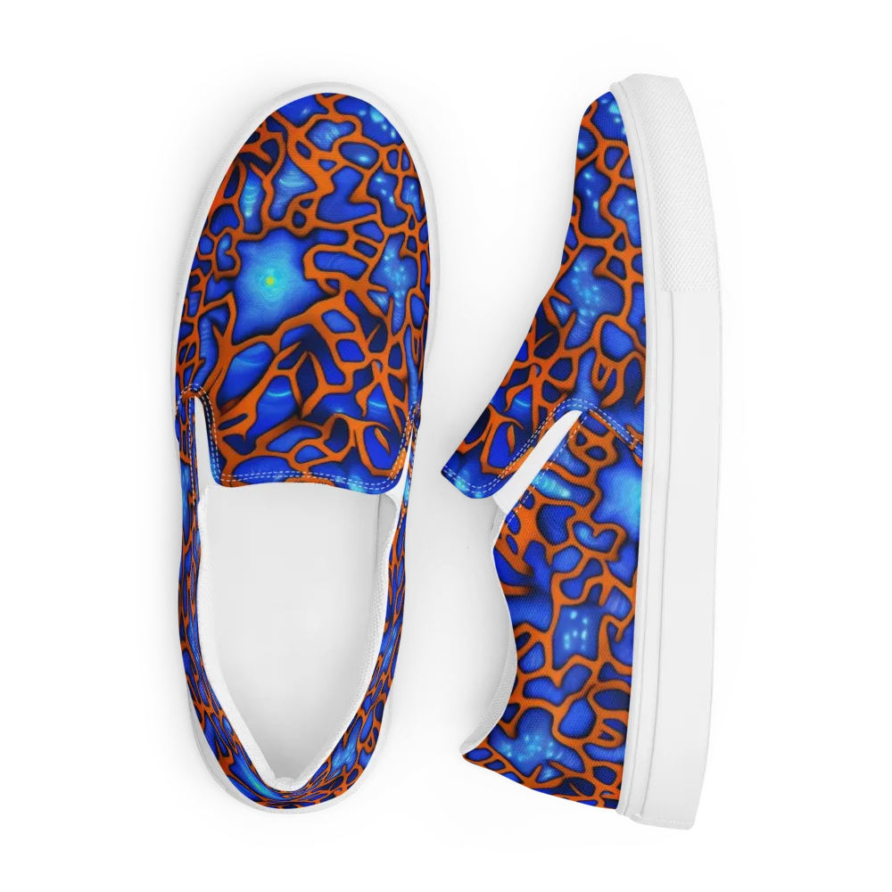 Deep-sea Lattice on Men's Slip-On Canvas Shoes — Front