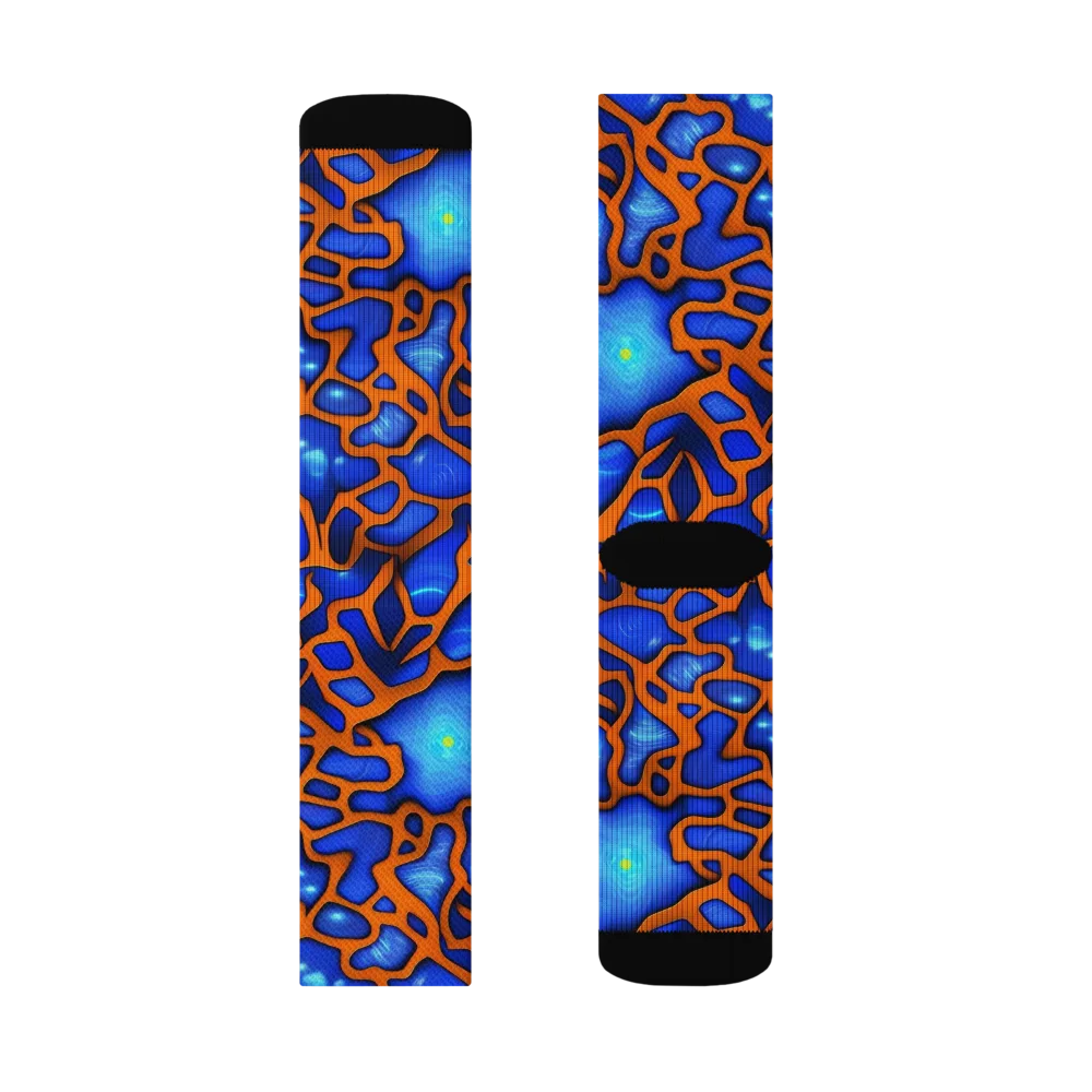 Deep-sea Lattice on Socks — Left Sock