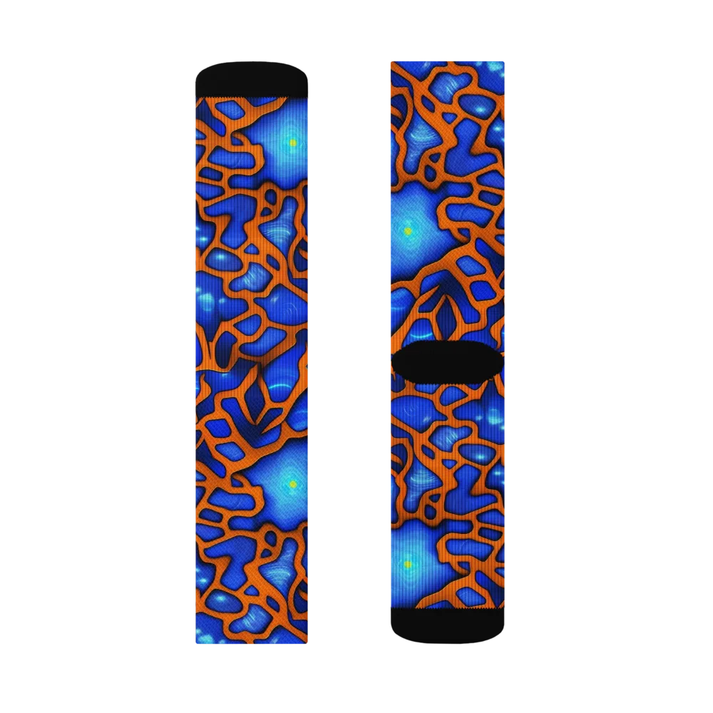 Deep-sea Lattice on Socks — Right Sock