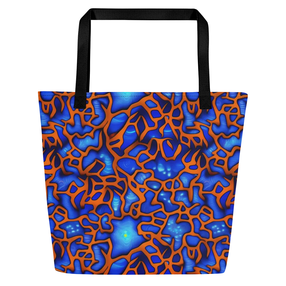 Deep-sea Lattice on Large Tote Bag W/ Pocket — Front