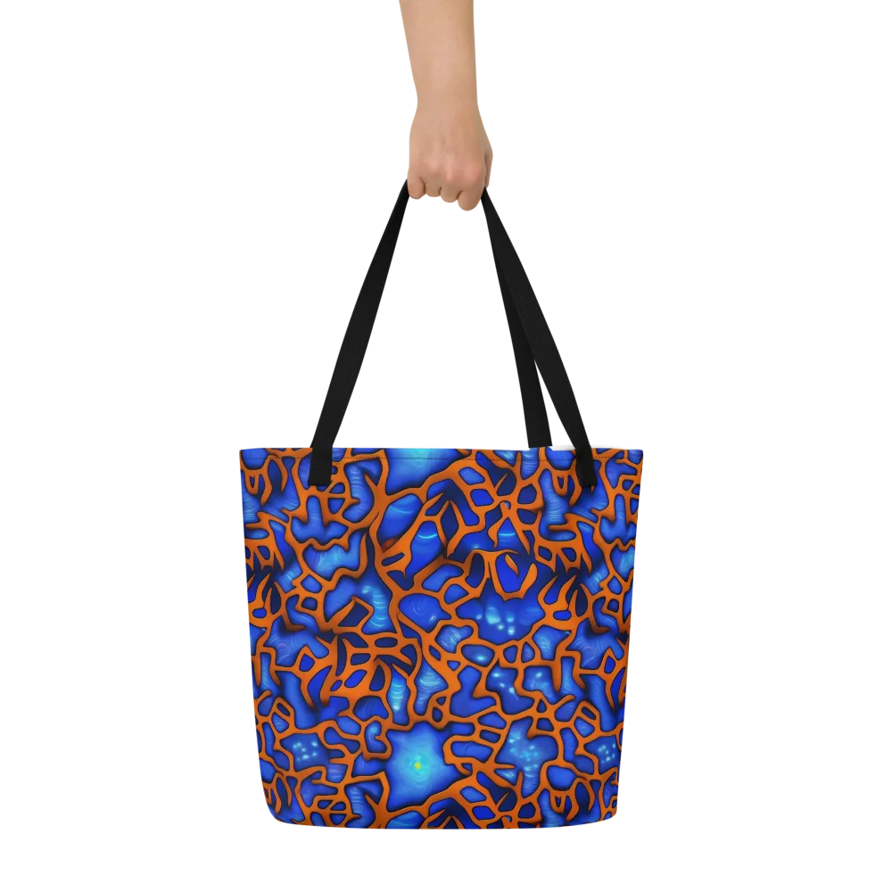 Deep-sea Lattice on Large Tote Bag W/ Pocket — Front