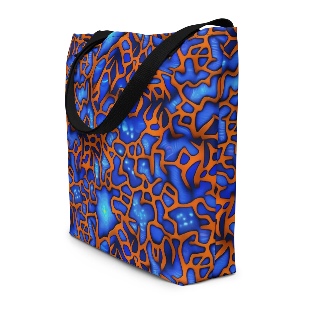 Deep-sea Lattice on Large Tote Bag W/ Pocket — Front